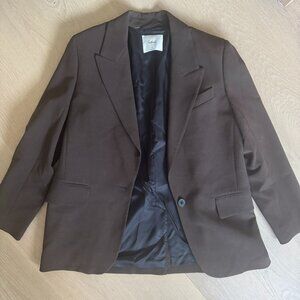 Wilfred Aritzia Chocolate Brown Blazer